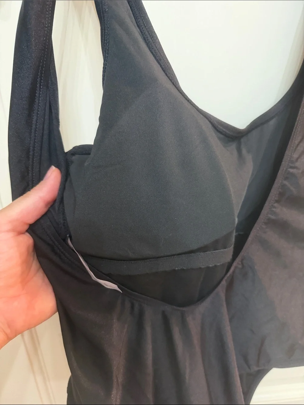 Fashion Nova Black Scoop Neck Swim Bodysuit